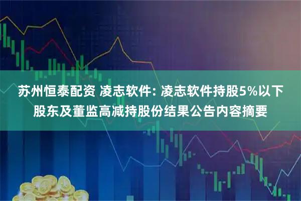 苏州恒泰配资 凌志软件: 凌志软件持股5%以下股东及董监高减持股份结果公告内容摘要